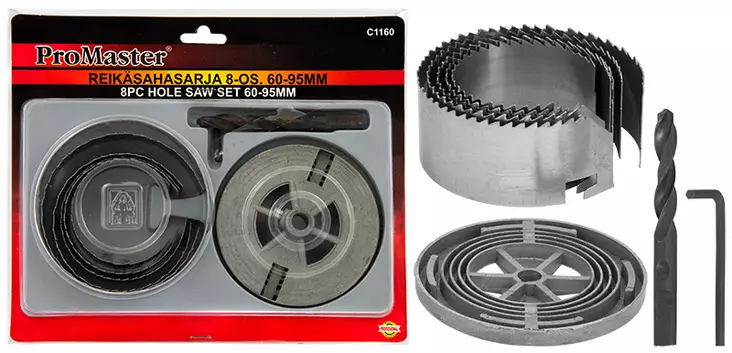 Promaster reikäsahasarja 8-os 60-95mm - Reikä- ja kuppiteräsarjat - 0006119 - 1
