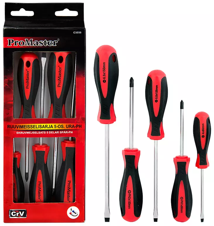 Promaster ruuvimeisselisarja 5-os. URA-PH - Tarkkuusmeisselit ja -sarjat - 0005899 - 1