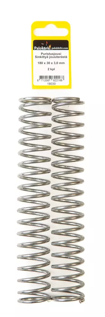 Puristusjousi Sinkittyä jousiterästä 180x30x3,0mm 2kpl - Jouset - 0021519 - 1