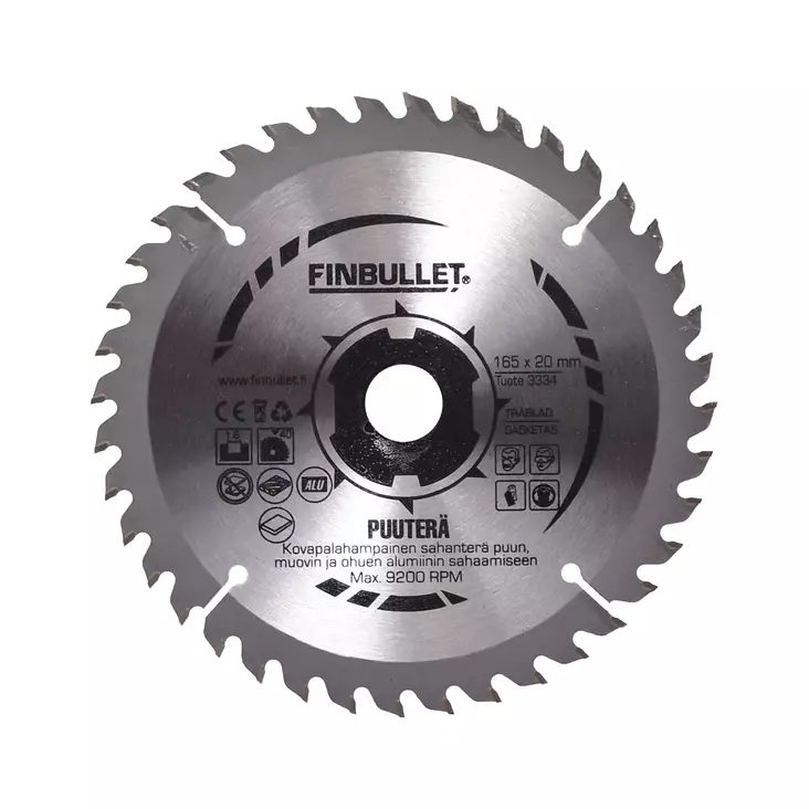 Pyörösahanterä 165x40Tx20, 1.6mm - Pyörösahanterät akkukoneisiin - 0018549 - 1