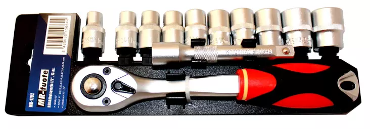 Räikkähylsysarja 1/2", 12-os. - Hylsy- ja työkalusarjat - 0006669 - 1