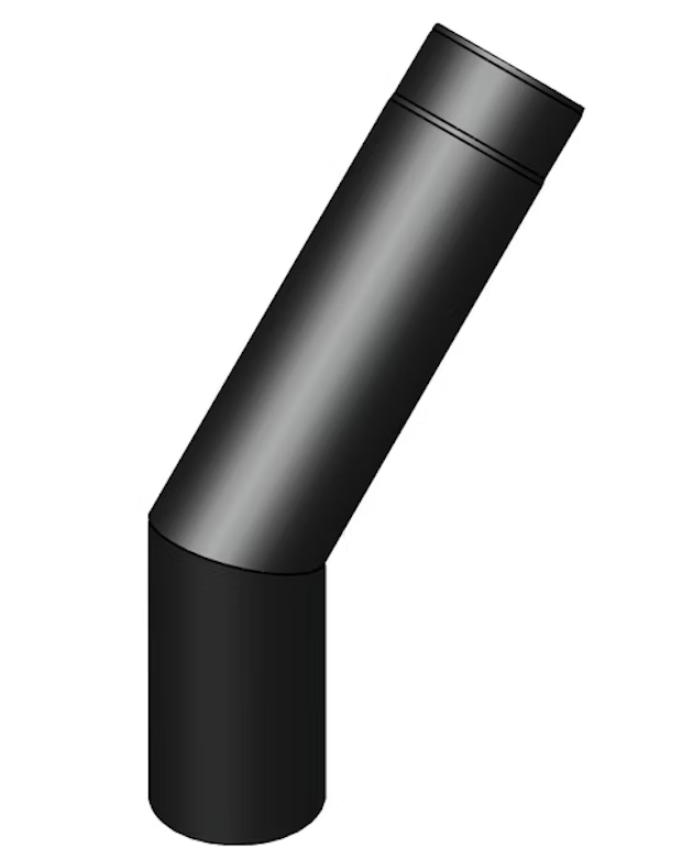 Savuputki 150mm kulma 45° Pitkä - Savuputket ja hormit - 0018589 - 1