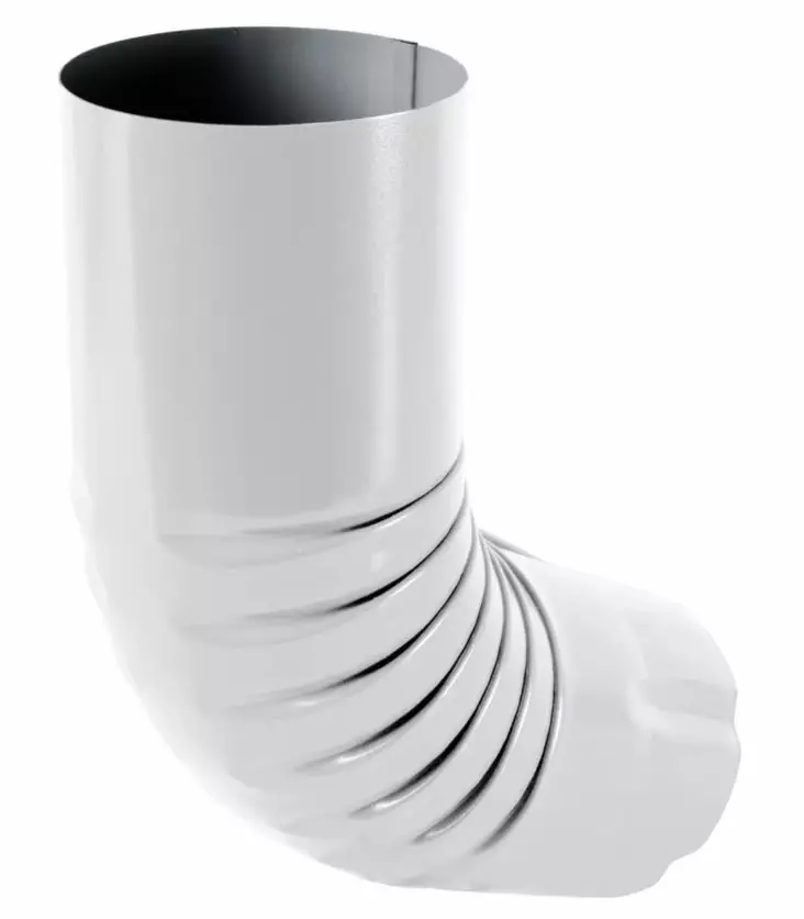 Syöksyputken ylämutka 100mm pyöreä RR20 valkoinen - Rännit, räystäskourut - 0017039 - 1
