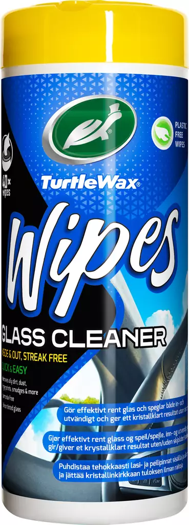 Turtle Wax Wipes purkki Lasiliina 40kpl - Pesuvälineet - 0011479 - 1