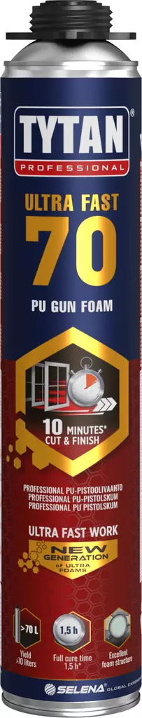 Tytan pistoolivaahto nopeasti kuivuva 870ml - Uretaanivaahdot - 0008849 - 1