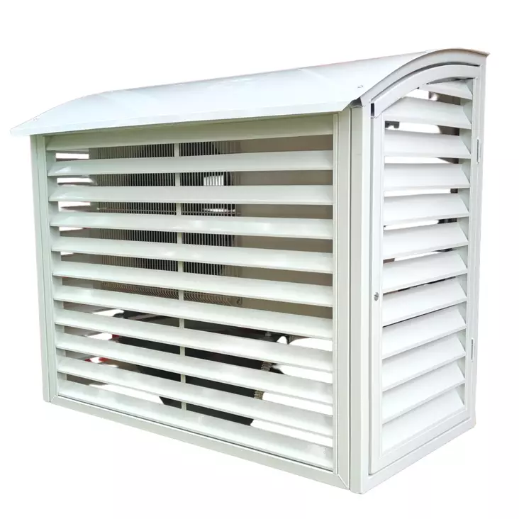 Ulkoyksikön suojakotelo, teräs, valkoinen 100x73x50cm - Lämpöpumpun asennustarvikkeet - 0020329 - 1