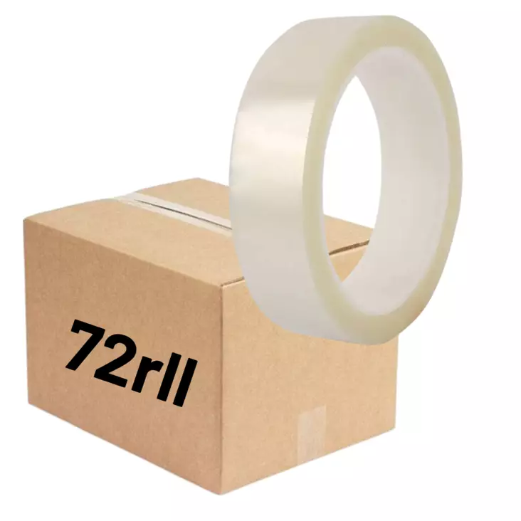 Varusteteippi 25mm x 66m kirkas LAATIKKO (72rll) - Pakkausteipit - 0019529 - 1