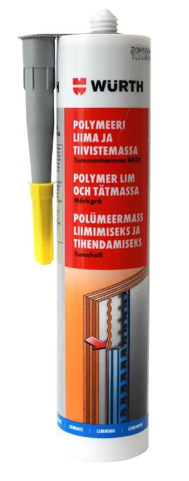 Wurth polymeeri liima-/tiivistysmassa t.harmaa 290ml - Liimamassat ja tiivistysmassat - 0010559 - 1